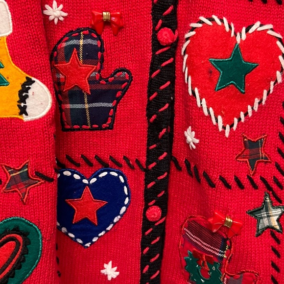 Parisian Signature Vintage Christmas Sweater Cardigan - Picture 4 of 6